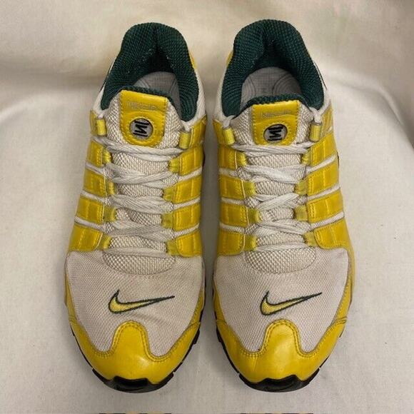Vintage Nike Shox Oregon Ducks Running Shoes Sneakers Yellow Green UofO Mens 10 main image 5